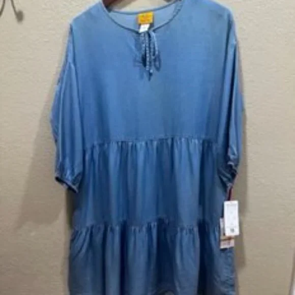 Ruby Rd. Tencel chambray dress NWT - Picture 2 of 5